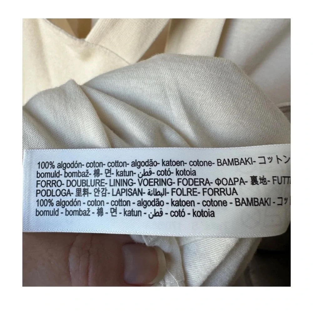 💄Massimo Dutti Cotton Cream Sleeveless  Open back Dress S - Picture 9 of 11